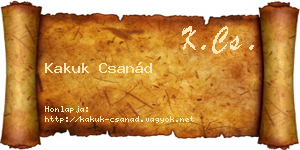 Kakuk Csanád névjegykártya